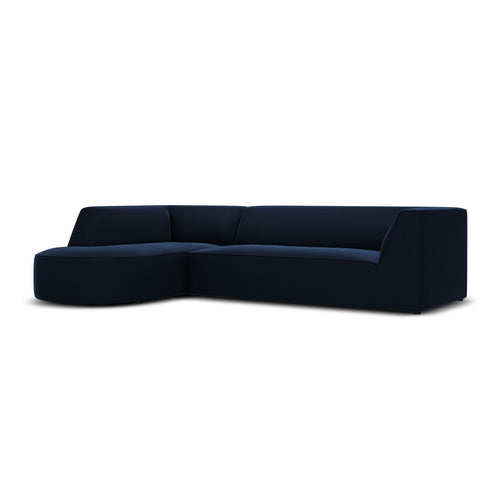 Cosmopolitan Design - Modulaire hoekbank links Siena 4-zits, flueel koningsblauw - 180x273x69cm