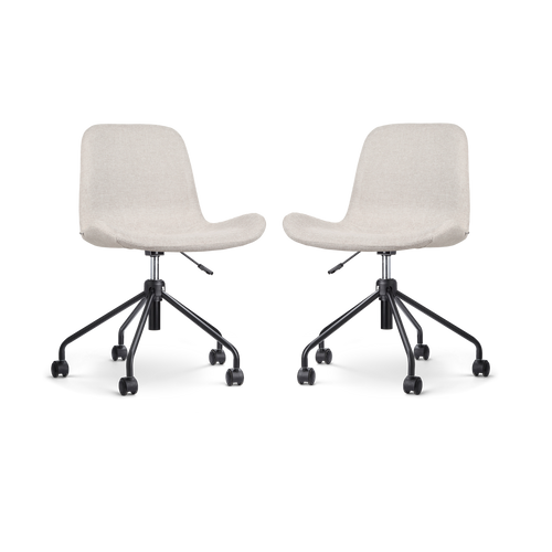 Nolon Nout-Fé Bureaustoelen Set van 2 - Beige - Zwart Onderstel - vtwonen shop