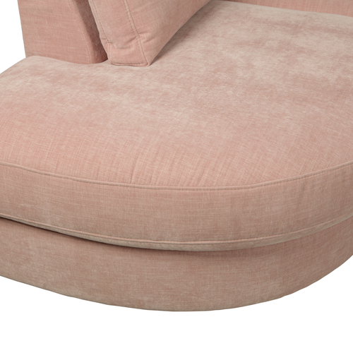 vtwonen 1-zits bank element ronde hoek links Family - Polyester - Roze - 85x93x98 - vtwonen shop
