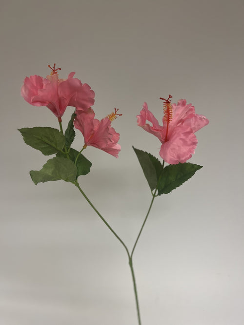 My Flowers.shop Roze hibiscus zijden bloem | Lengte 66 centimeter | Per 3 stuks - vtwonen shop