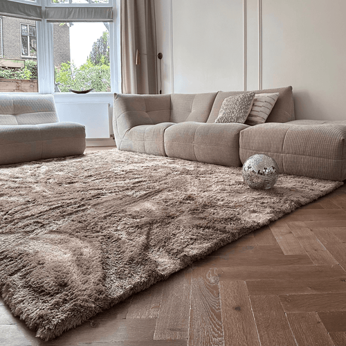 Hoogpolig vloerkleed Odelia bruin/taupe - Interieur05 - 330 x 240 cm - vtwonen shop