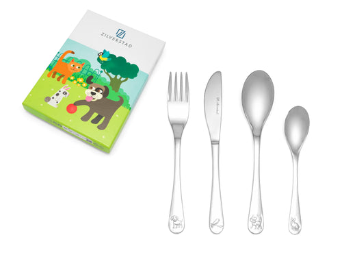 Zilverstad - Kindercouvert Huisdieren - 4 delig - RVS - vtwonen shop