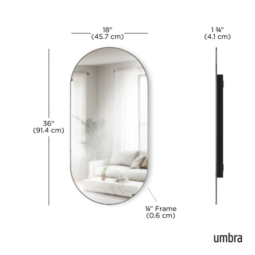 Umbra pilvormige spiegel Hubba- 45 x 91 x 4 cm - titanium