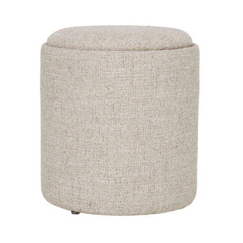 DÉJA Living Bijzettafel Zara - Beige/Naturel - Incl. Opbergruimte - Ø40cm