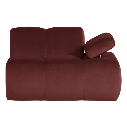 WOOOD 1-zits bank arm rechts Mojo - Velvet - Kastanjebruin - 74x124x97