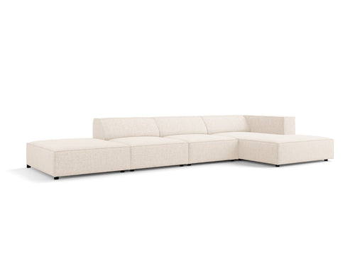 Cosmopolitan Design rechter hoekbank Arendal 5-zits, chenille, lichtbeige - 166x341x70cm