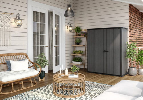 Keter Cortina Alto Tuinkast - 1400L - 140x73,6x170,4cm - Grijs