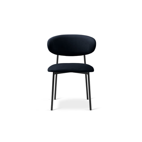 Set van 2 fluwelen stoelen Nina flueel zwart - 52x55x78cm