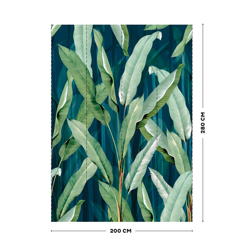 Art for the Home Fotobehang - Leaves Green - Blauw/Groen - 280x200cm - vtwonen shop