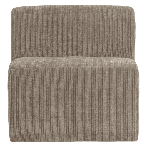 WOOOD eetbank 84 cm rugleuning Mojo Base - Rib - Donkerzand - 83x84x76