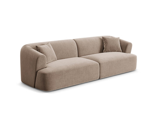 Cosmopolitan Design Modulaire bank Campi 4-zits, flueel donkerbeige - 90x255x70cm