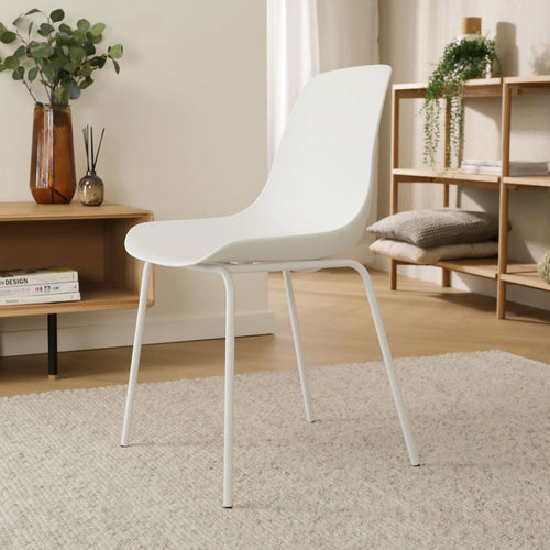Nolon Nora-Pip Eetkamerstoel Wit - Kunststof - Wit Onderstel - vtwonen shop