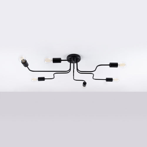 Sollux Lighting Kroonluchter VECTOR 6 zwart - 80x64x15,5cm