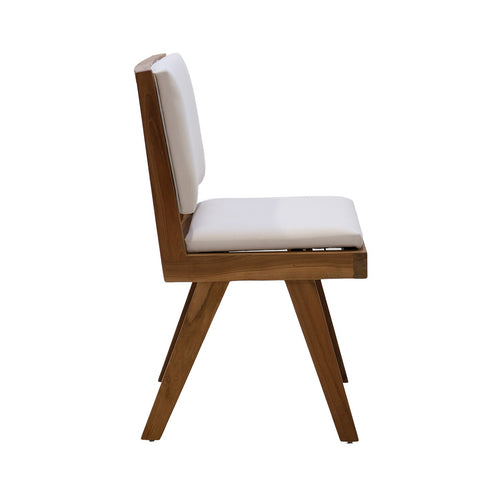 DÉJA Living Eetkamerstoel Lowen - Stof/Teakhout - Beige - Set van 2 - vtwonen shop