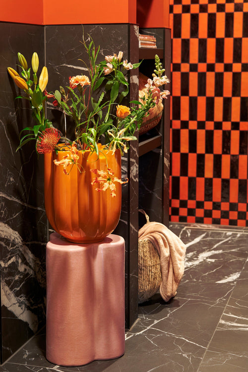 Mica Decorations Minda Tulpenvaas - H34 x Ø28 cm - Keramiek - Oranje