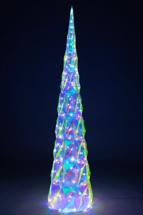 J-Line decoratie Boom - kunststof - mix - large - LED lichtjes