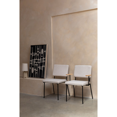Zuiver Fellow Eetkamerstoelen armleuning Off-White - Set van 2 - vtwonen shop