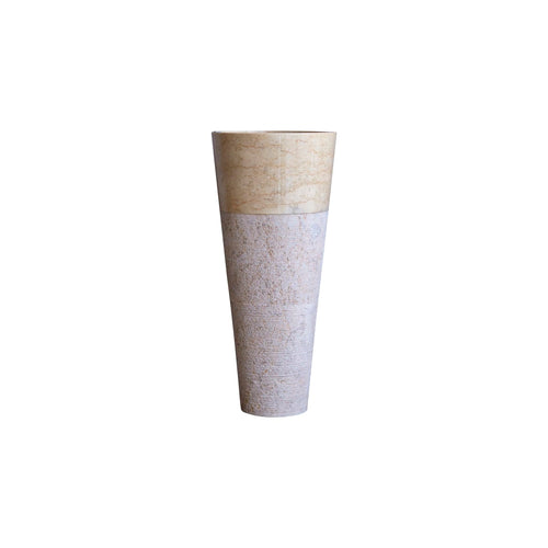 Tikamoon Staande marmeren wastafel in cream ∅ 40 cm - Beige