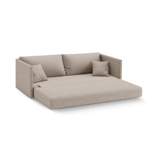 Cosmopolitan Design - Converteerbare bank Shannon 3-zits, structurele stof cappuccino - 94x209x87cm