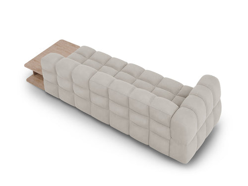 Cosmopolitan Design Rechte modulaire bank Sky 4-zits, flueel, lichtbeige - 102x297x70cm