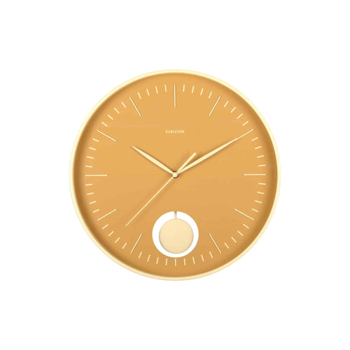 Karlsson wandklok Grato Pendulum - geel - Ø40.6cm