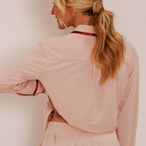 Coco & Cici - TENCEL Pyjama Shirt Dames Powder Peach - M