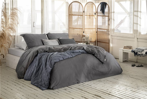 Walra - Dekbedovertrek Vintage Satin - 240x220 cm - Antraciet