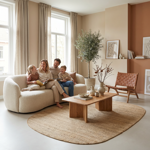 Mrcarpet Jute vloerkleed Edge deens ovaal 160x230cm