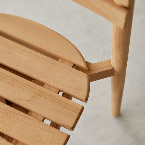 Tikamoon Stoel in massief teak - Naturel