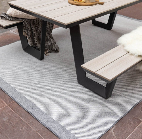 Buitenkleed Border - Grijs/wit - dubbelzijdig - EVA Interior - 200 x 290 cm - vtwonen shop