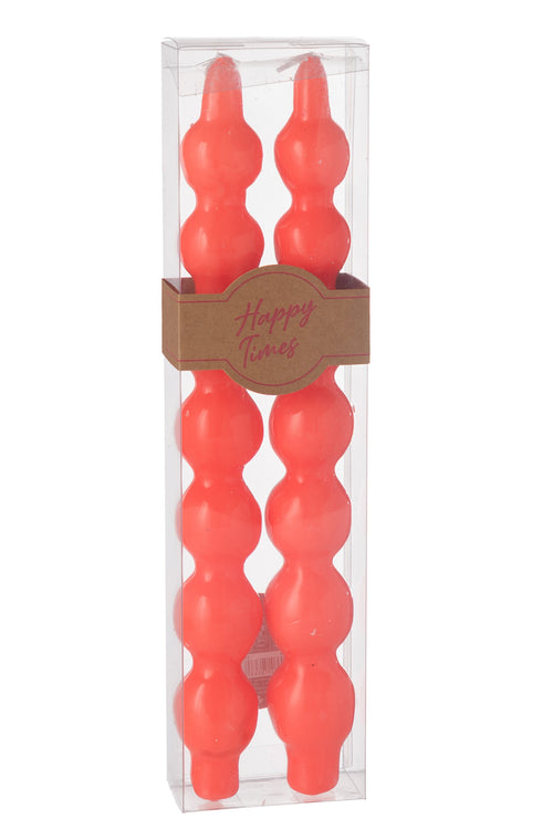 J-Line kaars Kalebas - fluo oranje - 5U - doos van 2