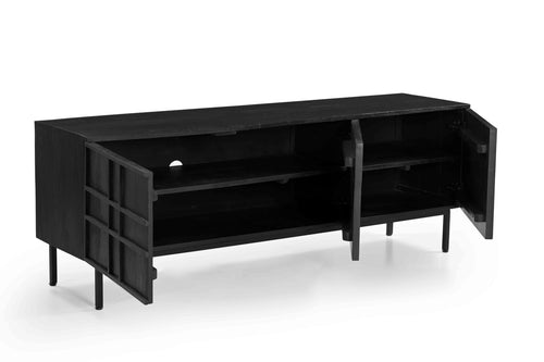 Giga Meubel Tv-meubel Koen - Zwart Mangohout - 160x40x56cm