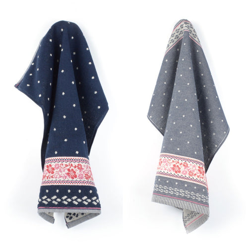 Luxe Keukendoek en Theedoek Harmony Donkerblauw - Bunzlau Castle - 100% biologisch GOTS katoen - vtwonen shop