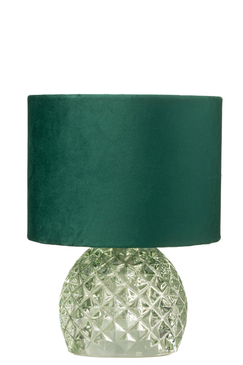 J-Line tafellamp - glas - lichtgroen - LED lichtjes