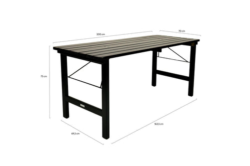 MaximaVida inklapbare picknicktafel Riga 200 x 70 cm blackwash - FSC vurenhout - vtwonen shop