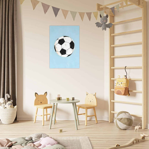 Artfulprints Poster Klassieke voetbal   - 30x40 cm - Blauw