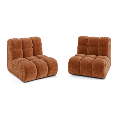 Premium Interiors - Bank SEVEN - gewaafd fluweel terracotta 162cm