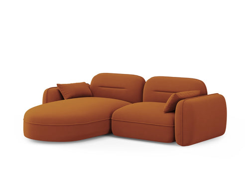 Cosmopolitan Design Modulaire hoekbank links Sydney 3-zits, flueel, terracotta - 165x230x70cm