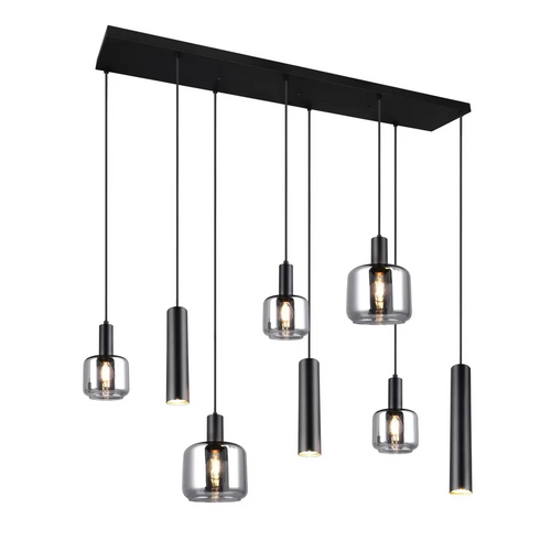 Trio Leuchten hanglamp Mataro - 8 lichts - 118  x 150   cm - zwart - vtwonen shop