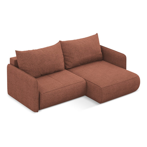 LaMiaSofa hoekbank rechts Palermo - chenille stof - gedempt roze - 207x148x86