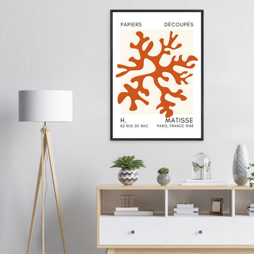 Artfulprints Poster Matisse – Dreamy coral flower orange   - A4 21x29.7 cm - Oranje