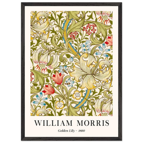 Artfulprints Poster met Lijst William Morris - Golden lilly 1890   - 50x70 cm - Groen