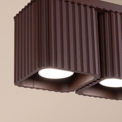 Sollux Lighting Plafondlamp RIFF 2 bruin GU10 - 20,5x10x12cm