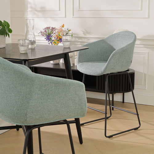 Nolon Nino-Otis Barkruk Zacht Groen - met Armleuning - Zwart - 75 cm