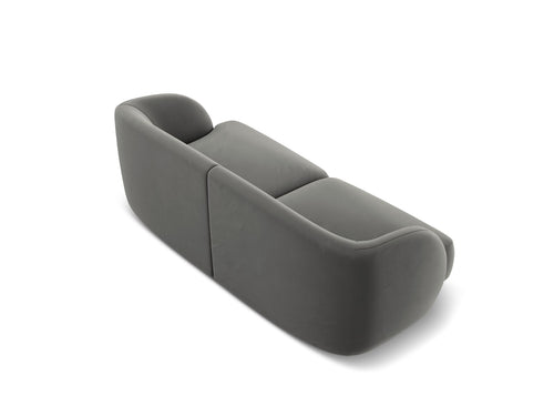 Micadoni Bank Miley 2-zits, flueel, lichtgrijs - 90x180x70cm