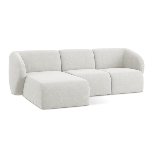 LaMiaSofa hoekbank links Cervo - bouclé - wit - 248x166x96