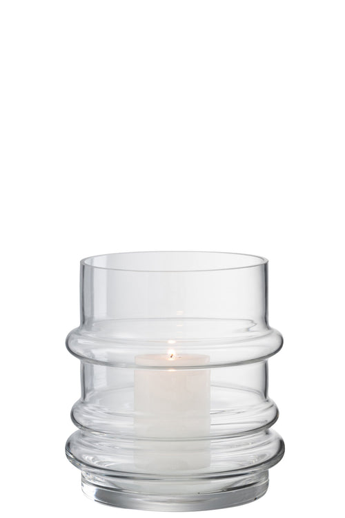 J-Line vaas Band - glas - transparant - small - Ø 15 cm