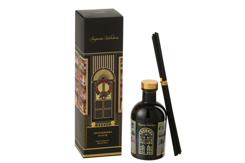 J-Line geurstokjes Surprise Window - Winterberry Punch - zwart/goud