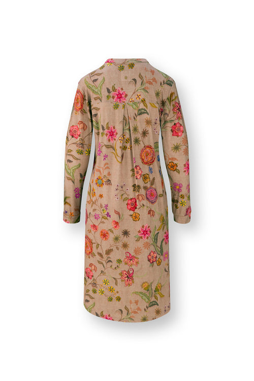 Pip Studio - Diogo Nachthemd Lange Mouw Dames - Coco Flower - Zand - XS - vtwonen shop