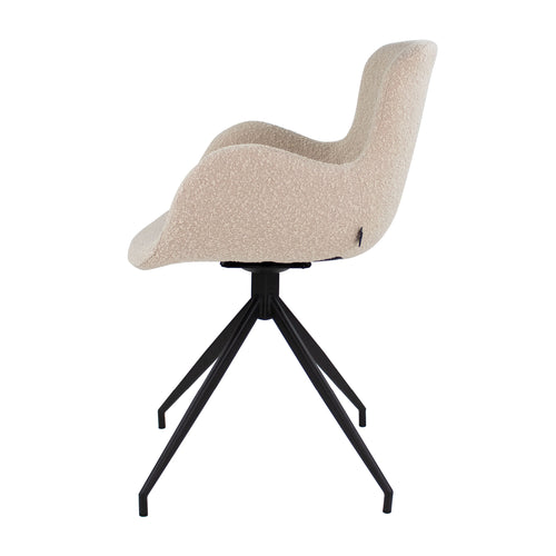 Kick draaistoel Novi - Bouclé - Beige - vtwonen shop